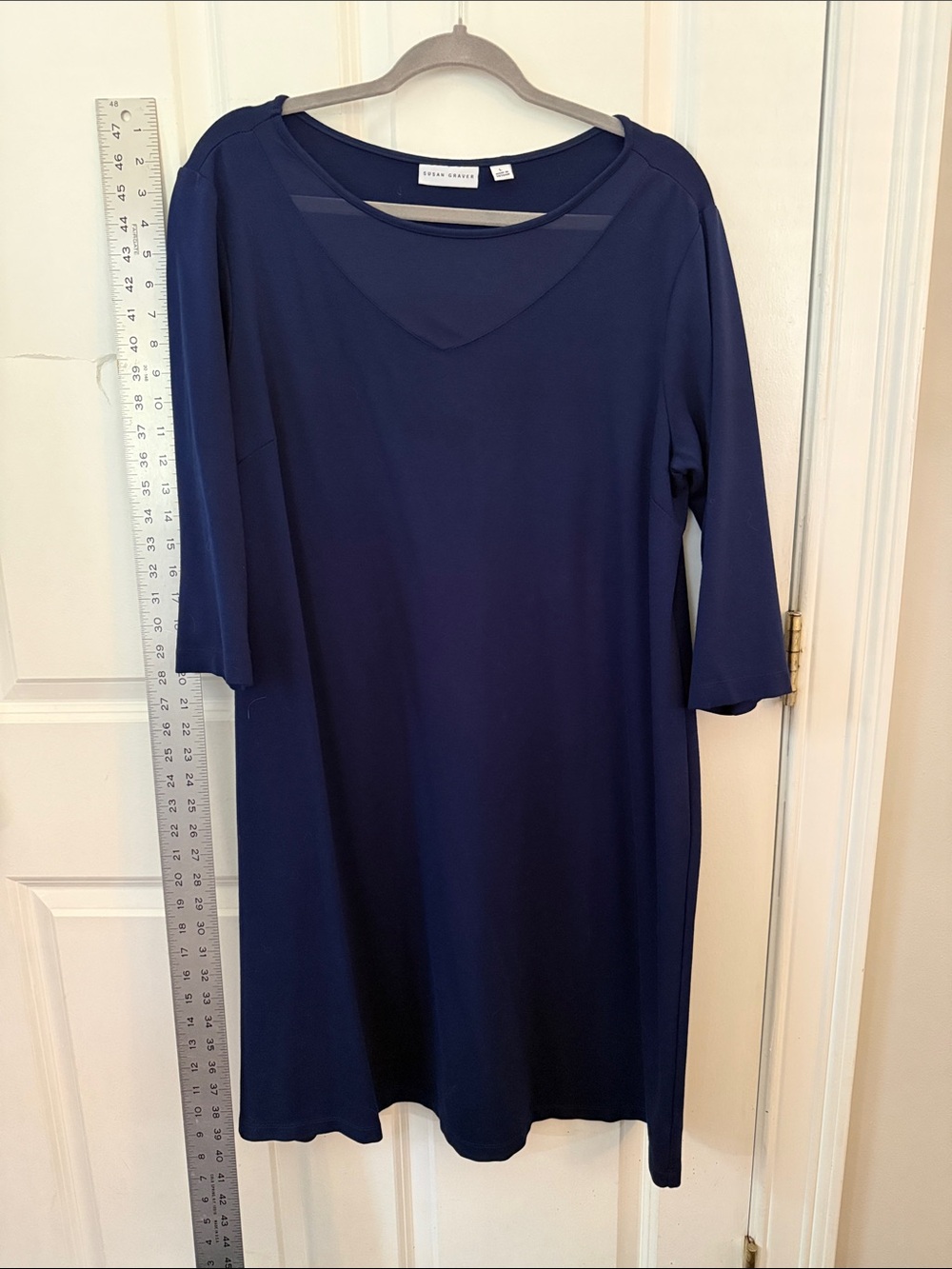 Eileen Fisher Navy Midi Shift Dress